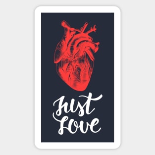 Just Love Lettering Romantic Quote With Heart Sticker